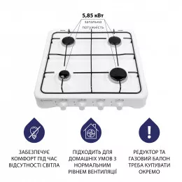 Настольная газовая плита MINOLA TGH 400 WH