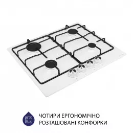 Поверхня газова на металі MINOLA MGM 61404 WH