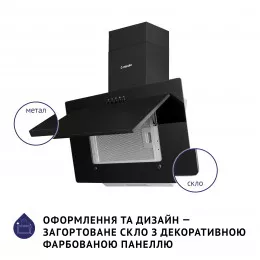 Вытяжка декоративная наклонная MINOLA HDN 6124 BL LED