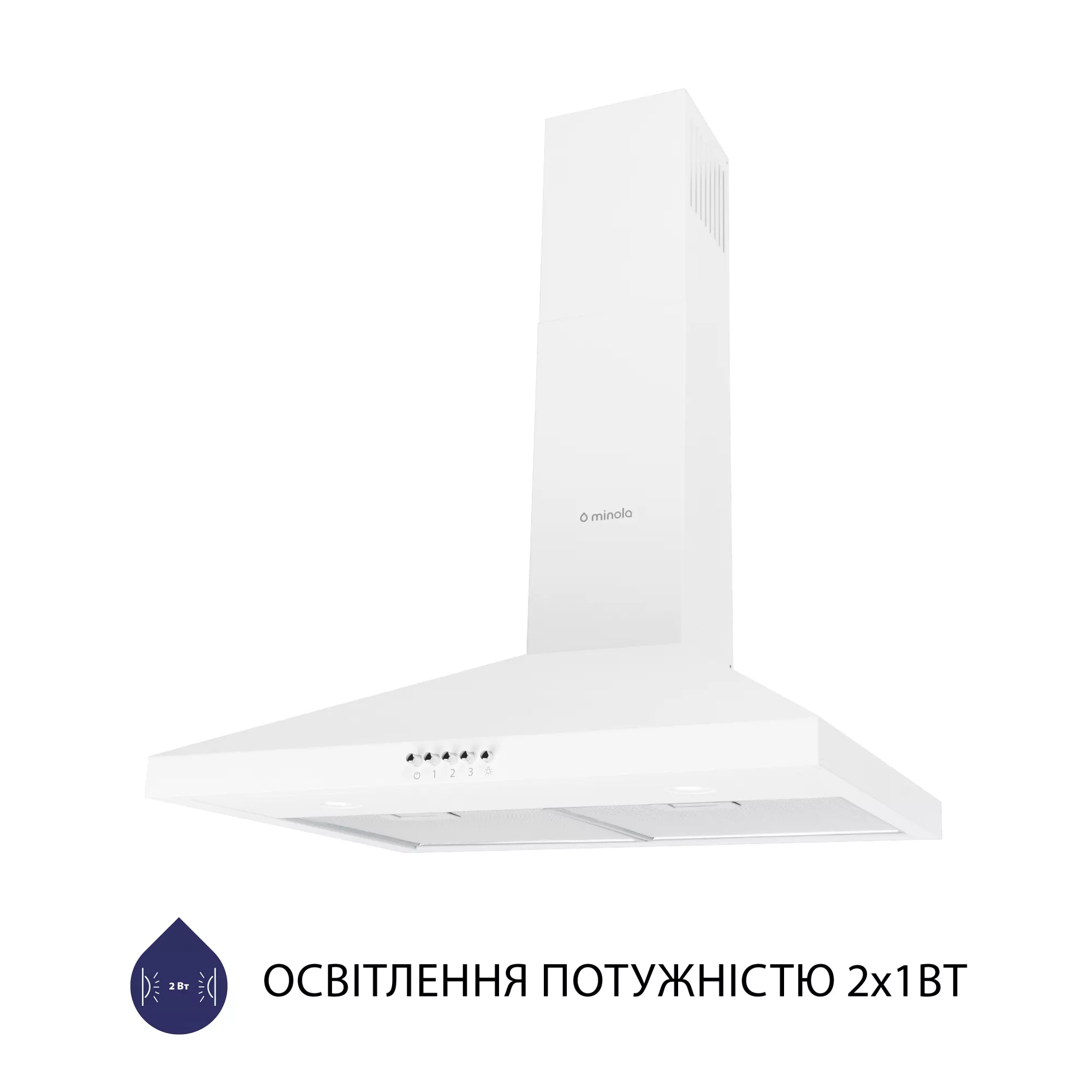 Вытяжка купольная MINOLA HK 6212 WH 700 LED (Цвет Белый) - фото 3 Вытяжка купольная MINOLA HK 6212 WH 700 LED - фото 3