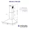 Вытяжка купольная MINOLA HK 6412 I 850 LED (Польша)- № 11