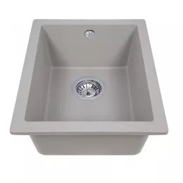Мойка кухонная гранитная PERFELLI ESTO PGE 101-38 GREY METALLIC