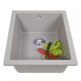 Мойка кухонная гранитная PERFELLI ESTO PGE 101-38 GREY METALLIC