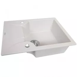 Мойка кухонная гранитная PERFELLI FELICITA PGF 134-60 WHITE