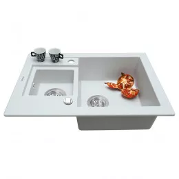 Мойка кухонная гранитная PERFELLI GRANZE PGG 506-67 WHITE