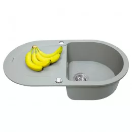 Мойка кухонная гранитная PERFELLI IZETTA OGI 1141-78 GREY METALLIC