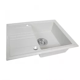 Мойка кухонная гранитная PERFELLI SILVE PGS 134-64 WHITE