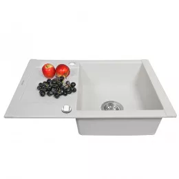 Мойка гранитная кухонная PERFELLI TINO PGT 134-66 WHITE