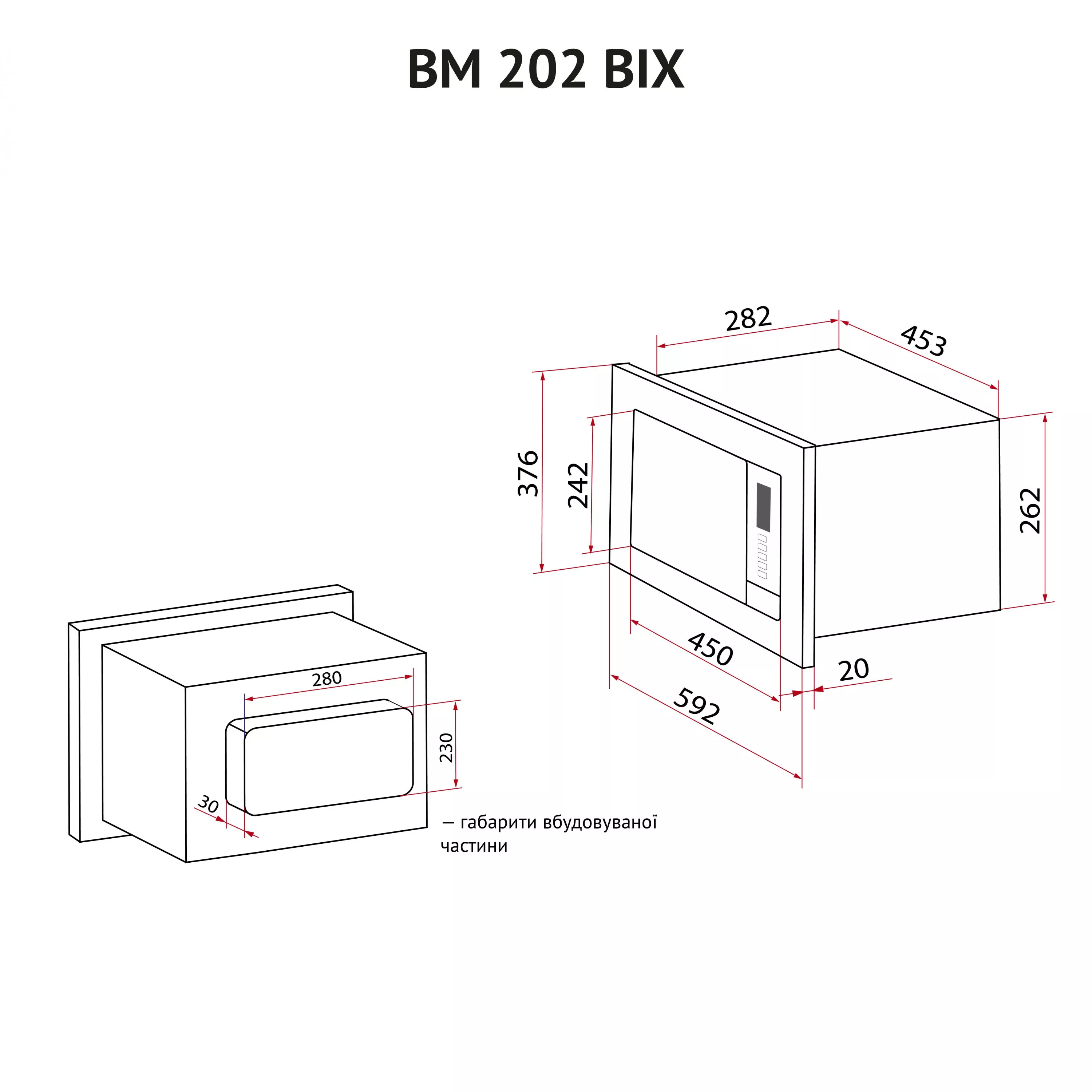 Mihoページ ᐉ Повновбудована мікрохвильова піч Perfelli BM 202 BIX купити
