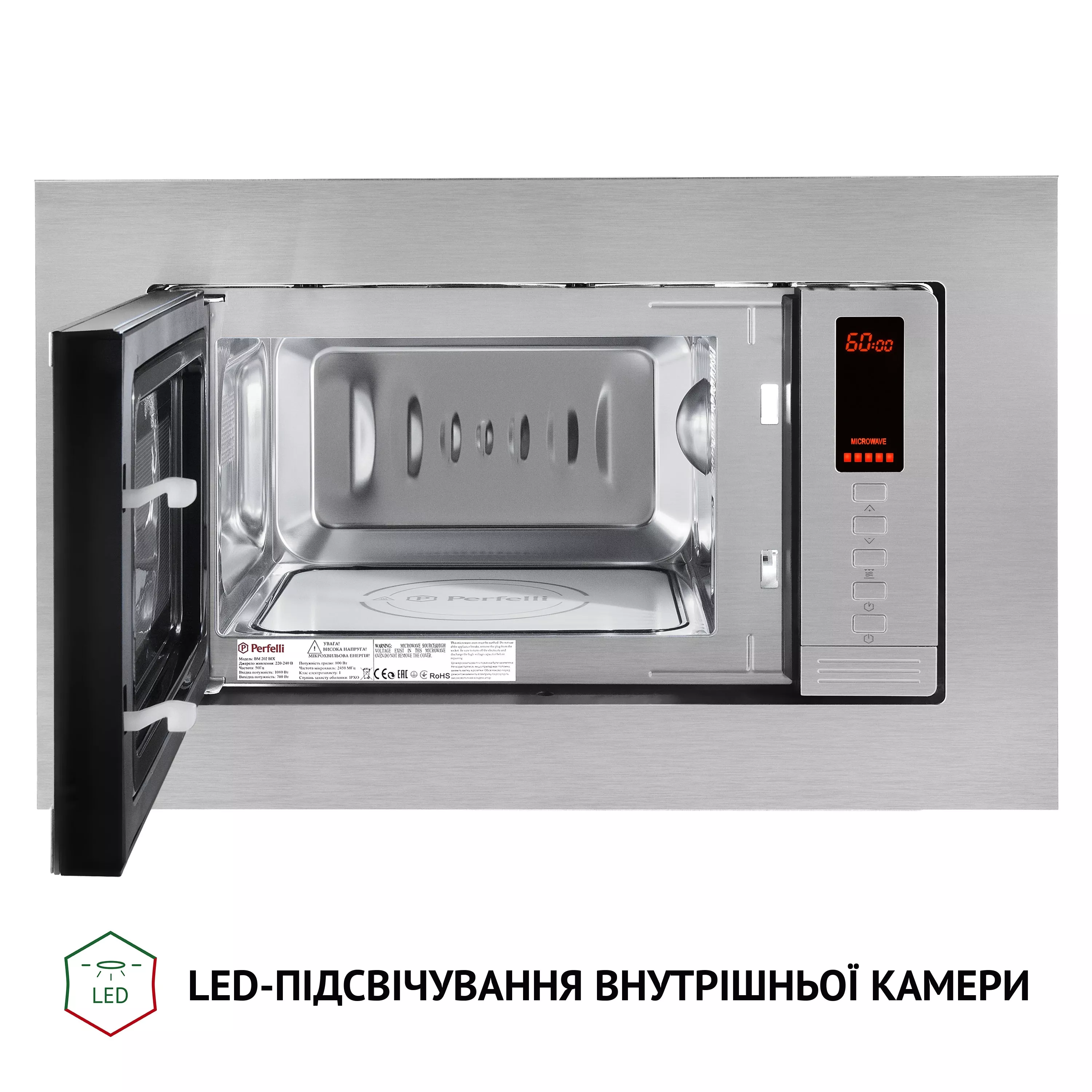 Mihoページ ᐉ Повновбудована мікрохвильова піч Perfelli BM 202 BIX купити