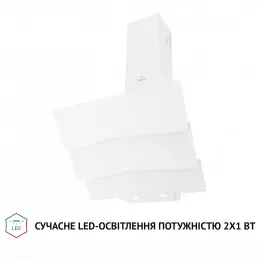 Вытяжка декоративная наклонная PERFELLI DNS 6482 D 850 WH LED