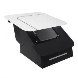 Вытяжка декоративная наклонная PERFELLI DNS 9753 B 1100 WH/BL LED Strip