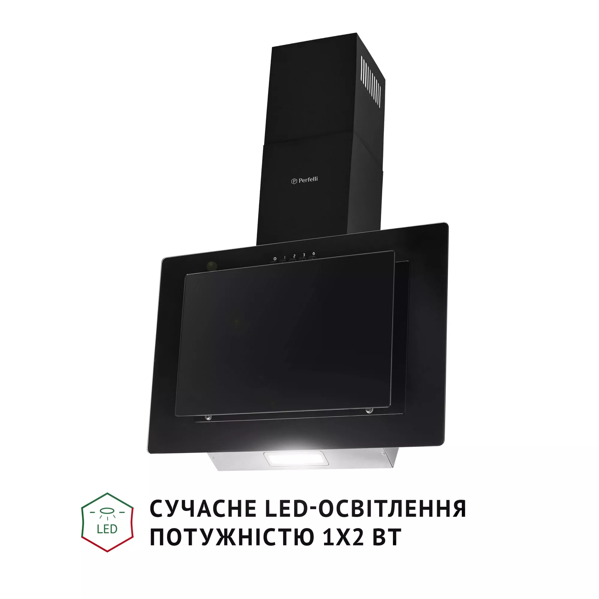Вытяжка декоративная наклонная PERFELLI DN 6142 BL LED - фото 4