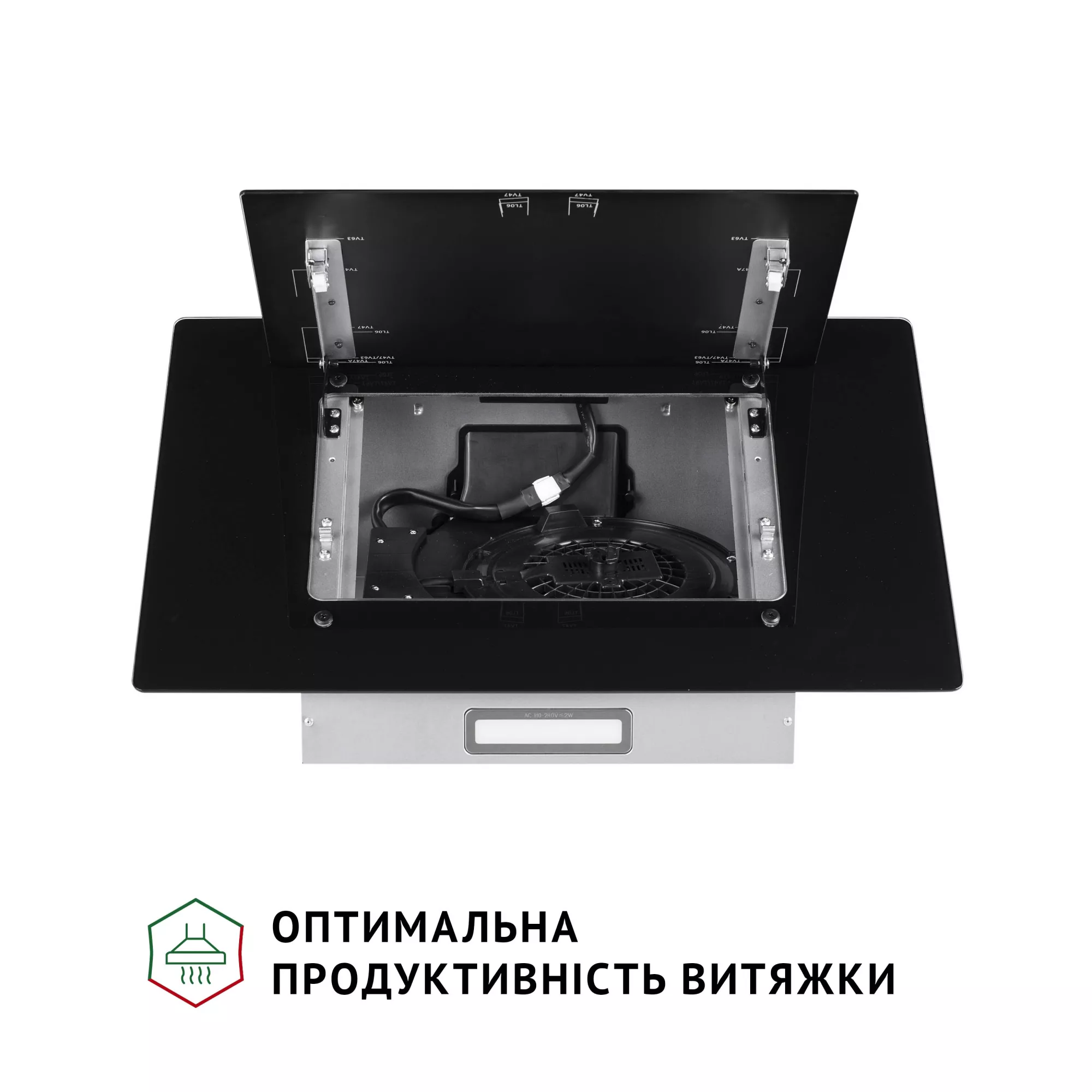 Вытяжка декоративная наклонная PERFELLI DN 6142 BL LED - фото 7