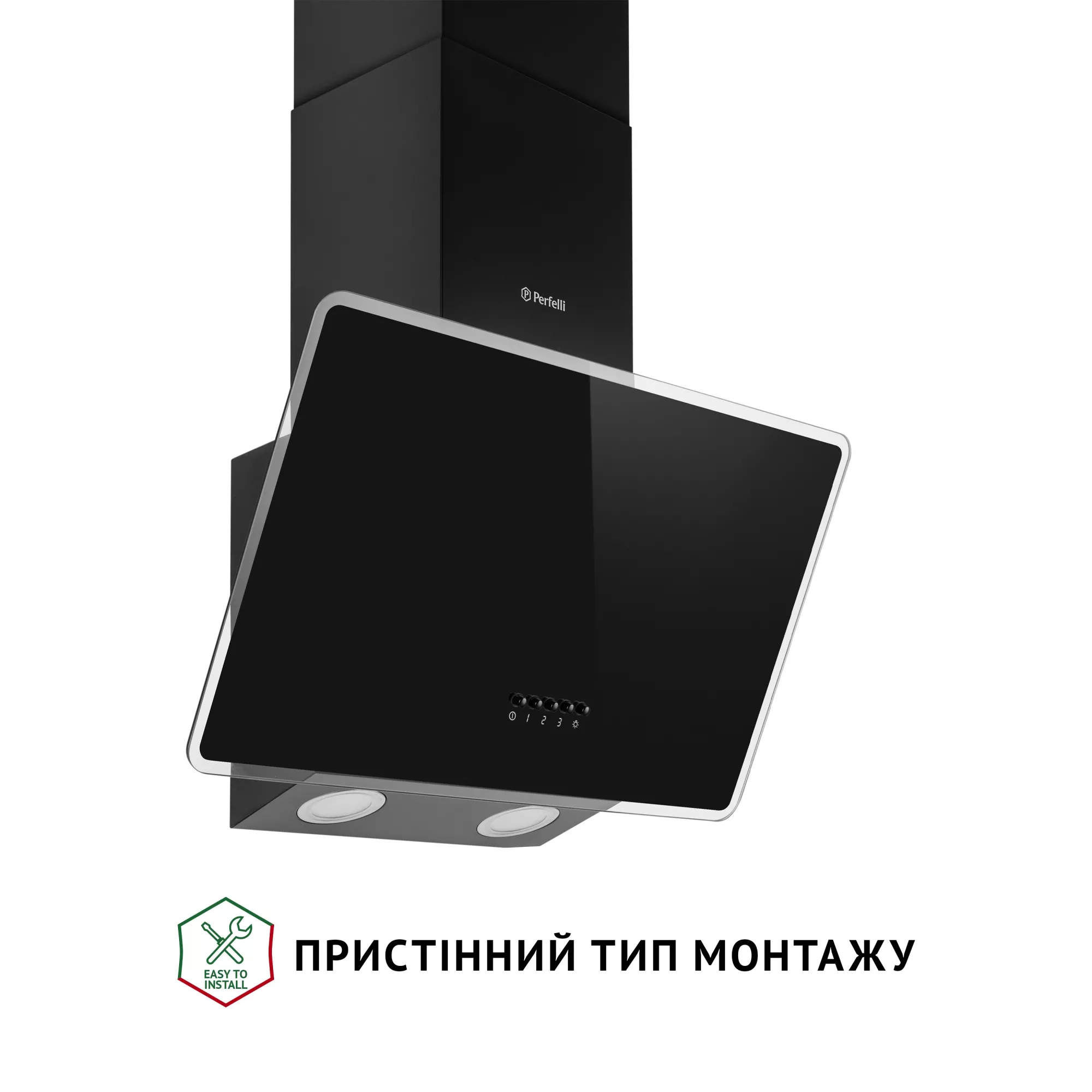 Вытяжка декоративная наклонная PERFELLI VICCO 5HM NERO - фото 2