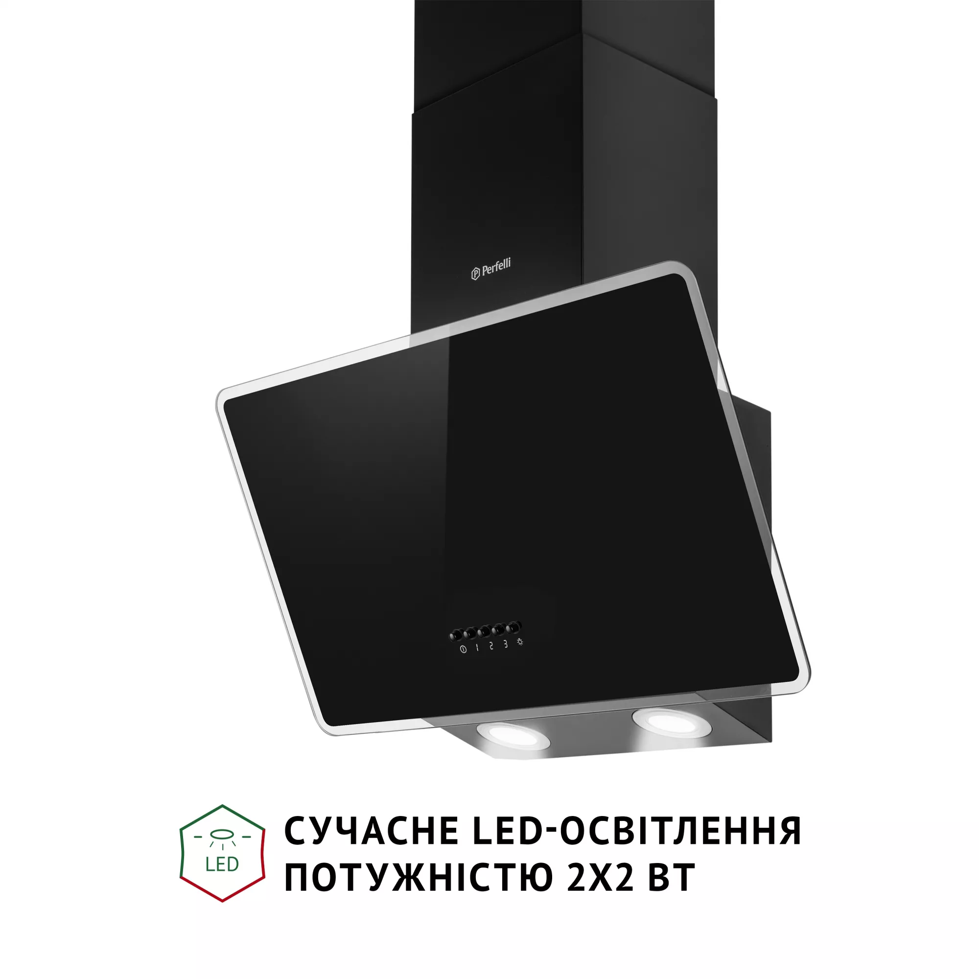 Вытяжка декоративная наклонная PERFELLI VICCO 5HM NERO - фото 4