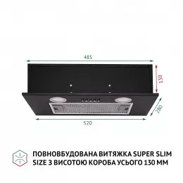 Вытяжка полновстраиваемая PERFELLI BI 5252 BL 700 LED