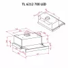 Вытяжка телескопическая PERFELLI TL 6212 WH 700 LED (Италия)- № 12