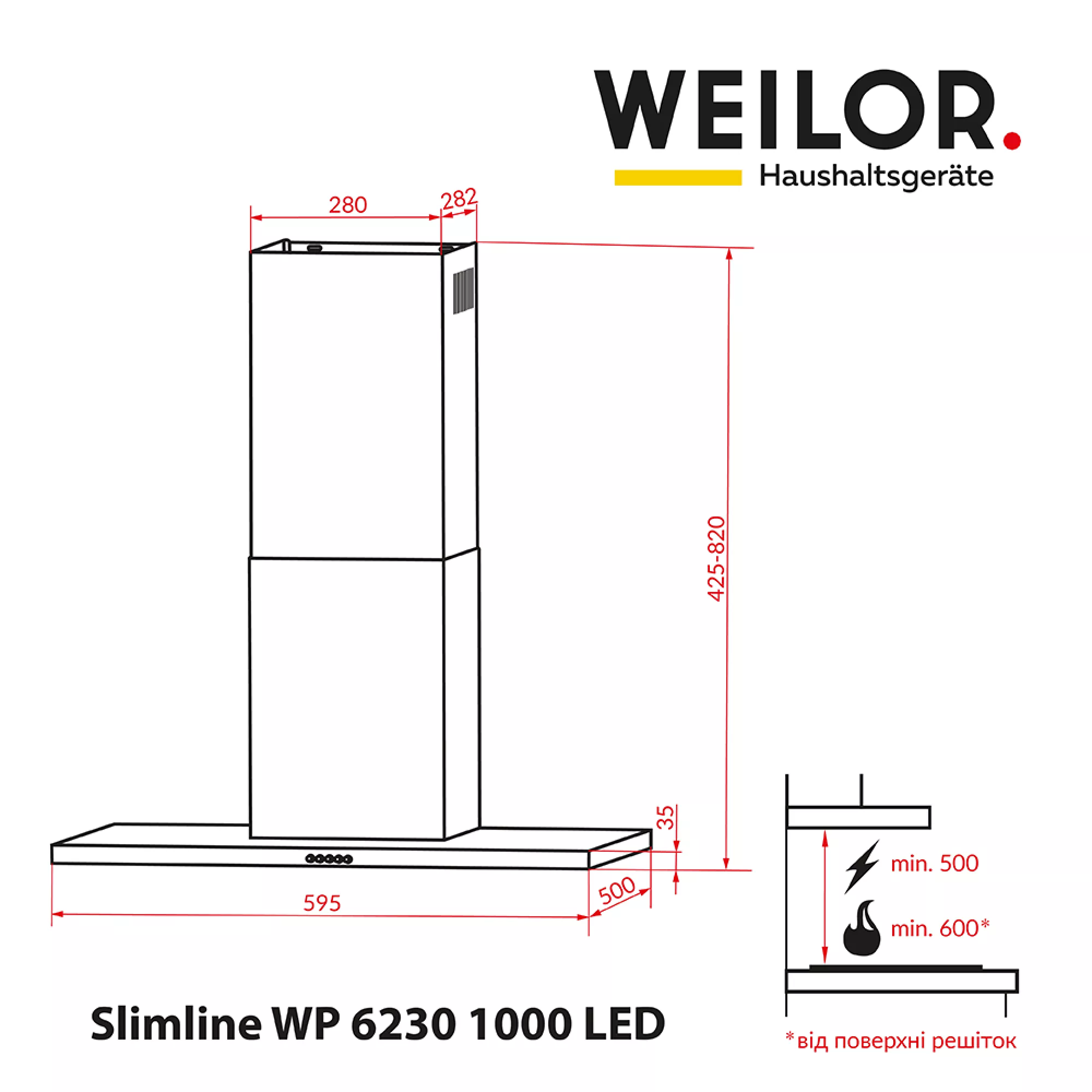 Вытяжка декоративная Т-образная WEILOR Slimline WP 6230 BL 1000 LED - фото 11