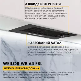 Вытяжка полновстраиваемая WEILOR WB 64 FBL
