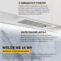 Вытяжка полновстраиваемая WEILOR WB 64 WH