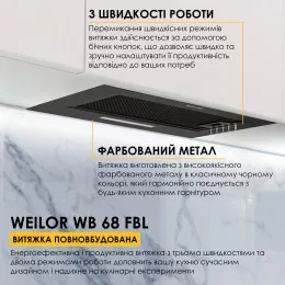 Вытяжка полновстраиваемая WEILOR WB 68 FBL
