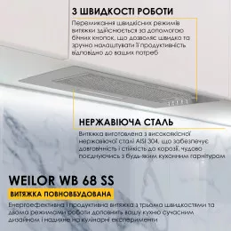 Вытяжка полновстраиваемая WEILOR WB 68 SS