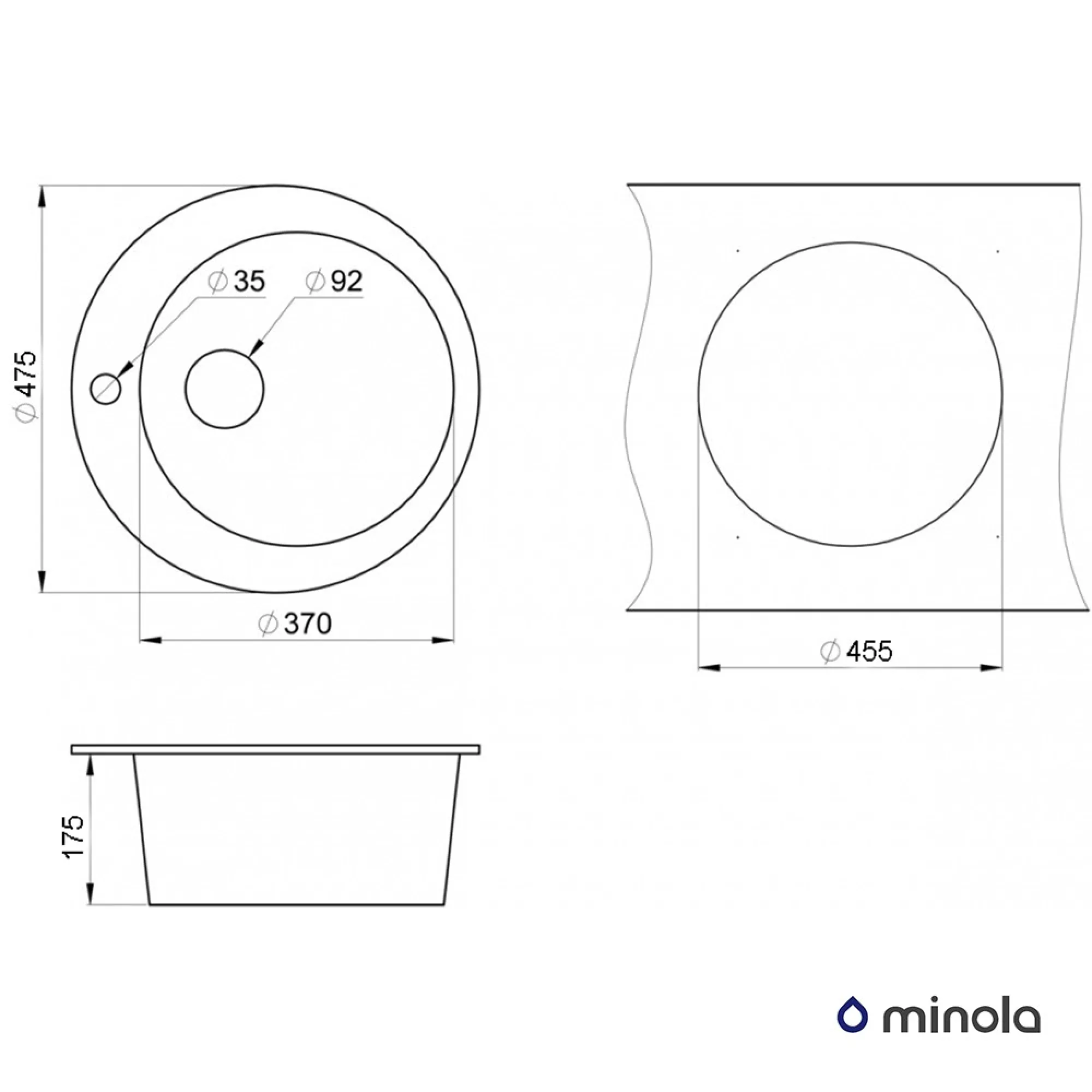 Мойка кухонная гранитная MINOLA MRG 1040-48 Классик - фото 3