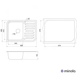 Миття кухонне гранітне MINOLA MPG 1145-70 Антик