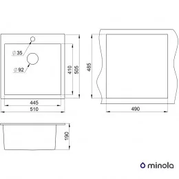 Мойка кухонная гранитная MINOLA MSG 1050-51 Песок
