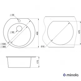 Мийка кухонна гранітна MINOLA MRG 1050-53 Чорний