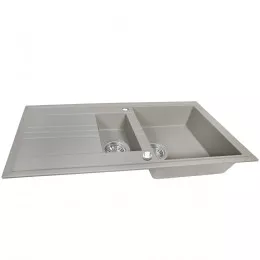 Мийка кухонна гранітна  PERFELLI SANTINO PGS 5161-96 GREY METALLIC