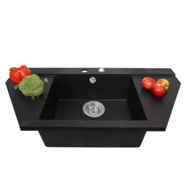 Мийка кухонна гранітна  PERFELLI MAJESTIC TGM 1251-96 BLACK METALLIC