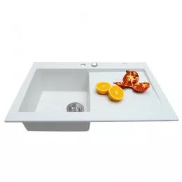 Мийка кухонна гранітна  PERFELLI SOLO PGS 118-80 WHITE