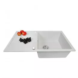 Мийка кухонна гранітна  PERFELLI VILLA PGV 114-86 WHITE