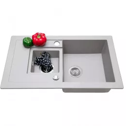 Мийка кухонна гранітна  PERFELLI PIERRA PGP 5361-78 GREY METALLIC