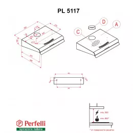 Витяжка плоска PERFELLI PL 5117 W
