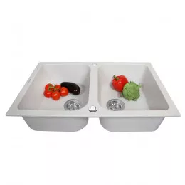 Мийка кухонна гранітна  PERFELLI CELINE PGC 208-76 WHITE