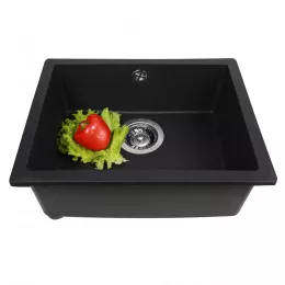 Мийка кухонна гранітна  PERFELLI ESTO PGE 101-55 BLACK METALLIC