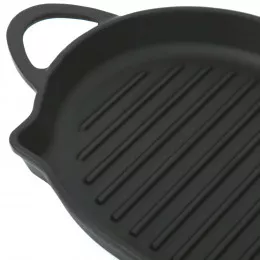 Чавунна овальна сковорода гриль PERFELLI 5690 33х20 см.