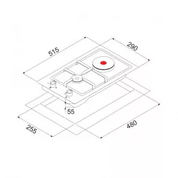 Поверхня газо-електрична Domino 1+1 MINOLA MKM 34013 I
