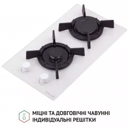 Поверхня газова Domino на склі PERFELLI HGG 31487 WH