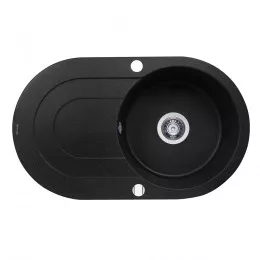Мийка кухонна гранітна  PERFELLI ORVIETTO OGO 1114-78 BLACK METALLIC