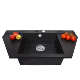 Мийка кухонна гранітна  PERFELLI MAJESTIC TGM 125-96 BLACK