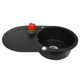Мийка кухонна гранітна  PERFELLI ORVIETTO OGO 1114-78 BLACK METALLIC