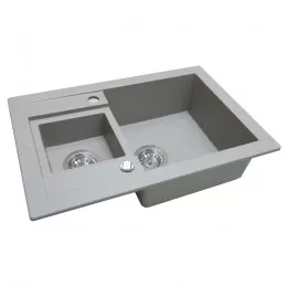 Мийка кухонна гранітна  PERFELLI GRANZE PGG 5061-67 GREY METALLIC