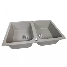 Мийка кухонна гранітна  PERFELLI CELINE PGC 2081-76 GREY METALLIC