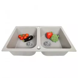 Мийка кухонна гранітна  PERFELLI CELINE PGC 2081-76 GREY METALLIC