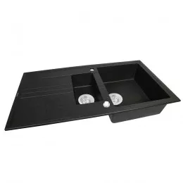 Мийка кухонна гранітна  PERFELLI SANTINO PGS 5161-96 BLACK METALLIC