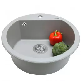 Мийка кухонна гранітна  PERFELLI SONNO RGS 1051-51 GREY METALLIC